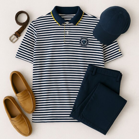 Ralph Lauren RLX Polo Shirt Compher Cup Blue Stripe Performance Preppy Men’s XL - Picture 2 of 9